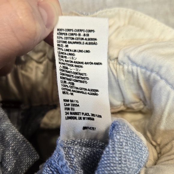 Light Blue Free People Paper Bag Linen Blend Pants Size M - Picture 12 of 12